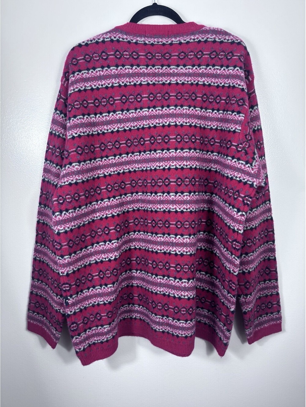 Nautica Men's Wool Geometric Knit V-Neck Pullover Sweater XXL Vintage Style - Picture 5 of 8